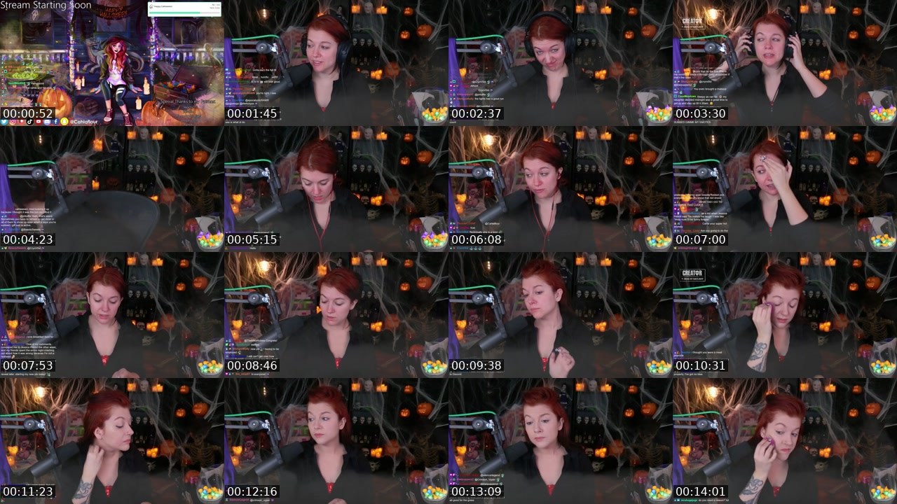 Contact-sheet preview of Cahlaflour's Twitch recording