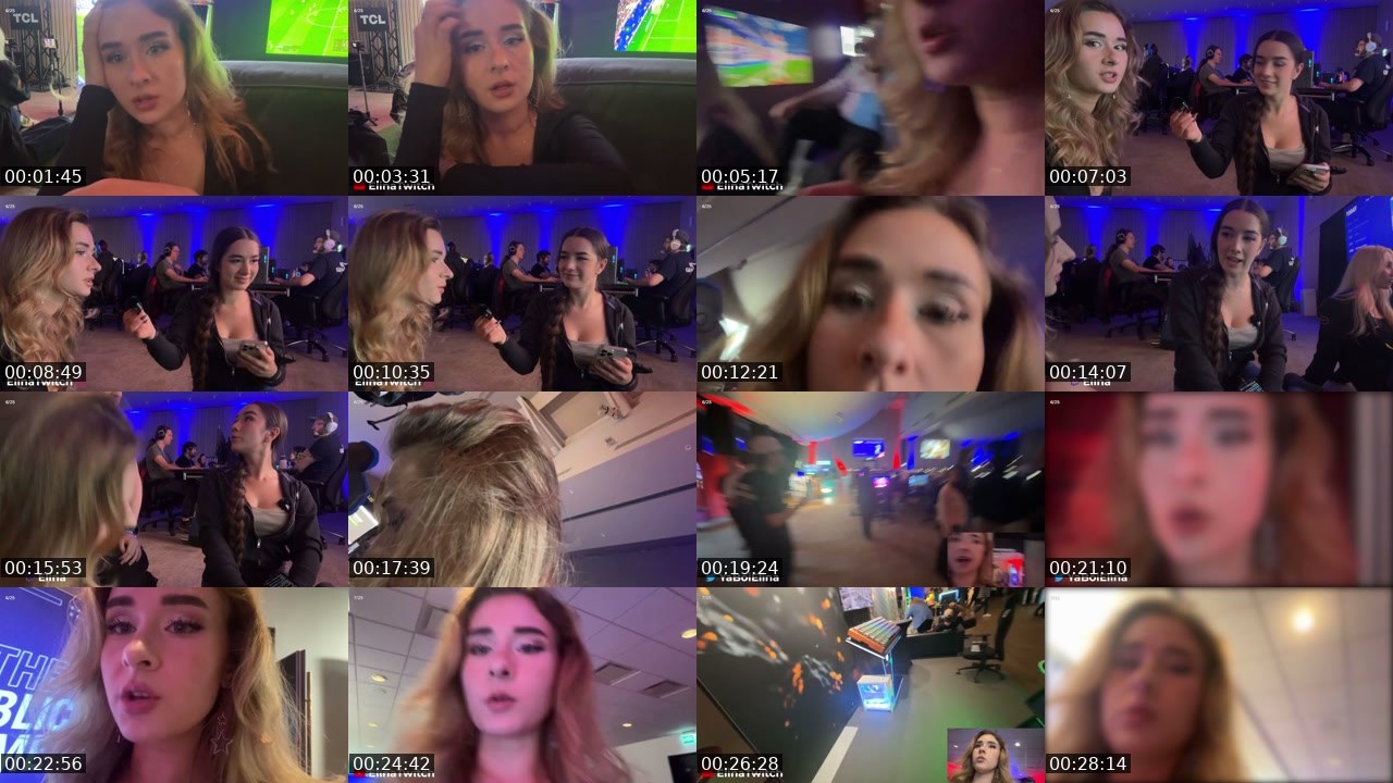 Contact-sheet preview of Elina's Twitch recording