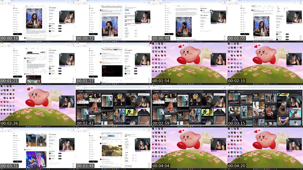 Contact-sheet preview of brookestreamz's Twitch recording