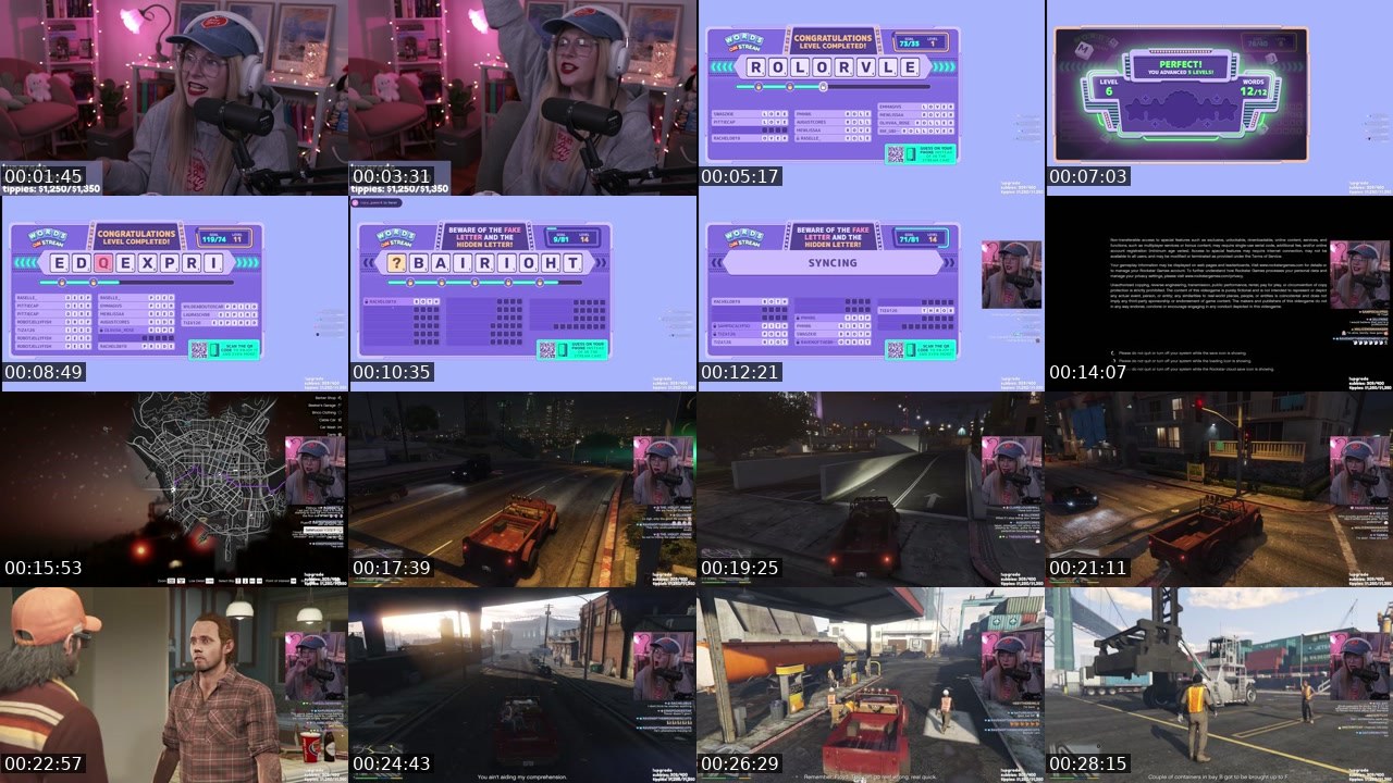 Contact-sheet preview of ThatNerdViolet's Twitch recording