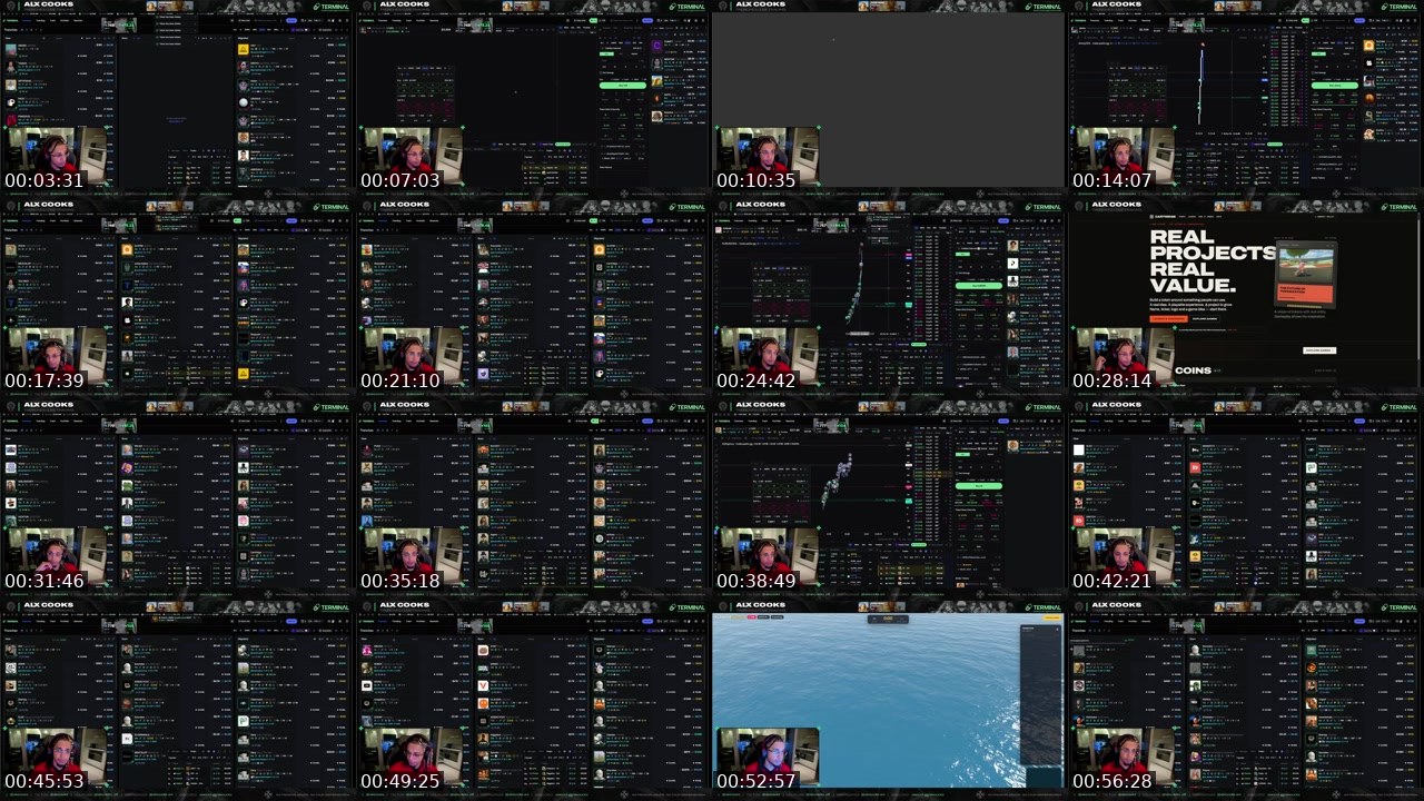Contact-sheet preview of alxcooks's Twitch recording
