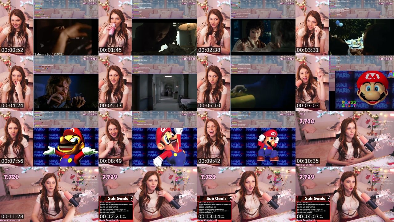 Contact-sheet preview of Aliythia's Twitch recording
