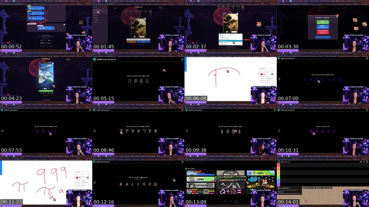 Contact-sheet preview of LacedUpLauren's Twitch recording