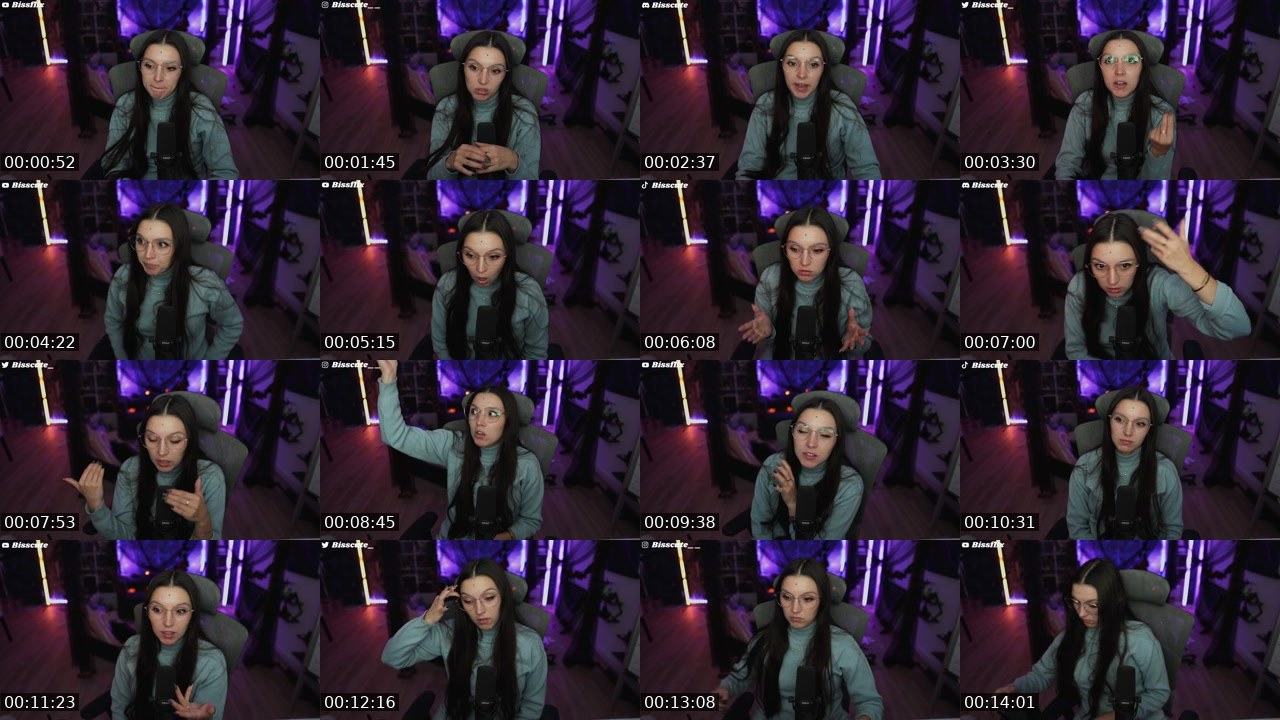 Contact-sheet preview of Bisscute's Twitch recording