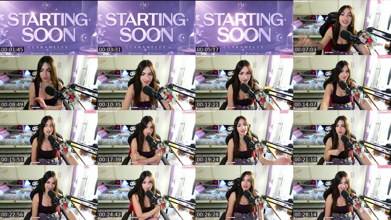 Contact-sheet preview of claramelee's Twitch recording