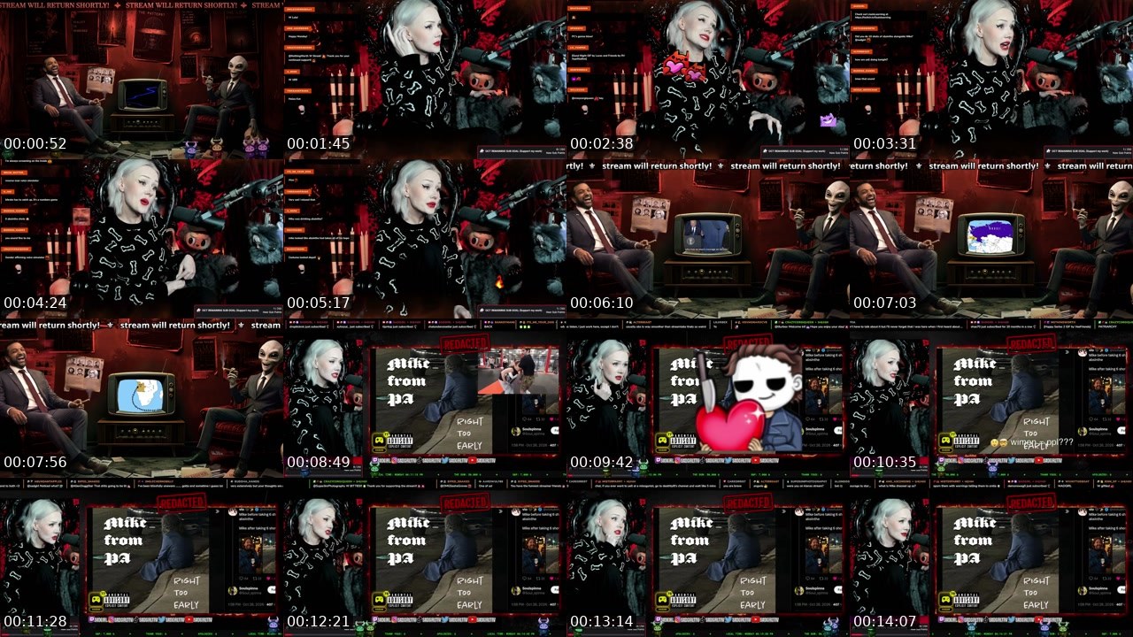 Contact-sheet preview of sadgirl's Twitch recording