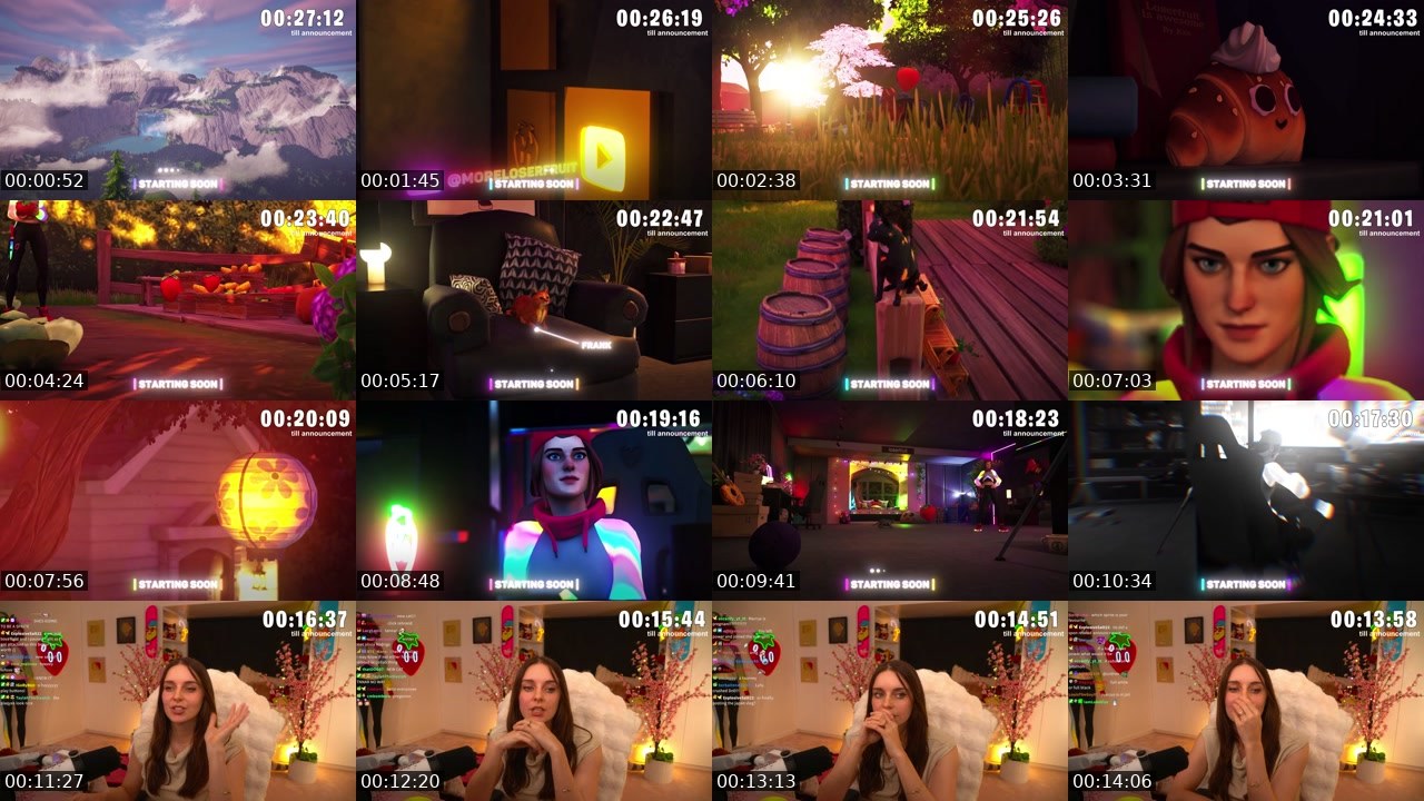 Contact-sheet preview of Loserfruit's Twitch recording