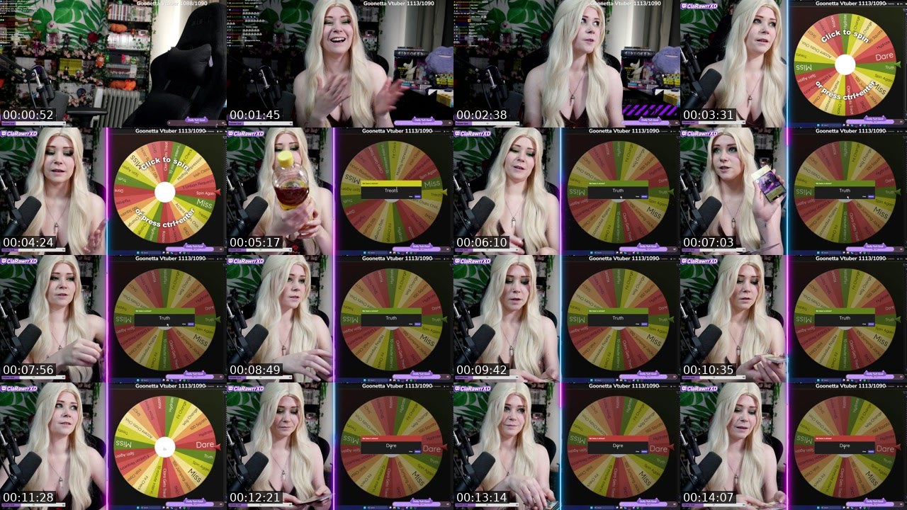Contact-sheet preview of ClaRawrrXD's Twitch recording