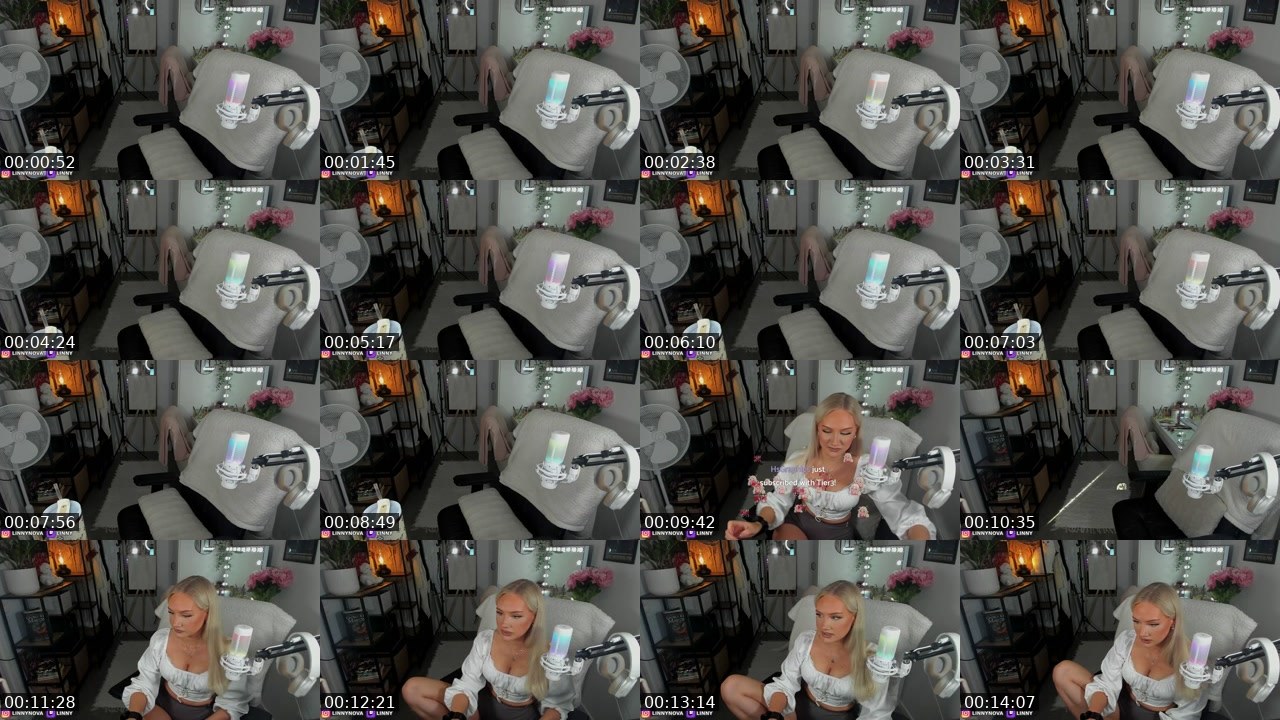Contact-sheet preview of LinnyNova's Twitch recording