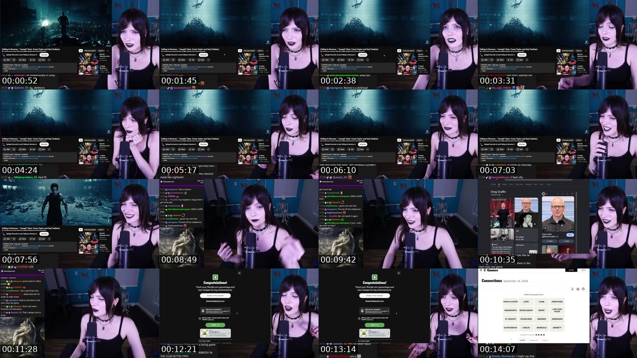 Contact-sheet preview of MafiaJinx's Twitch recording