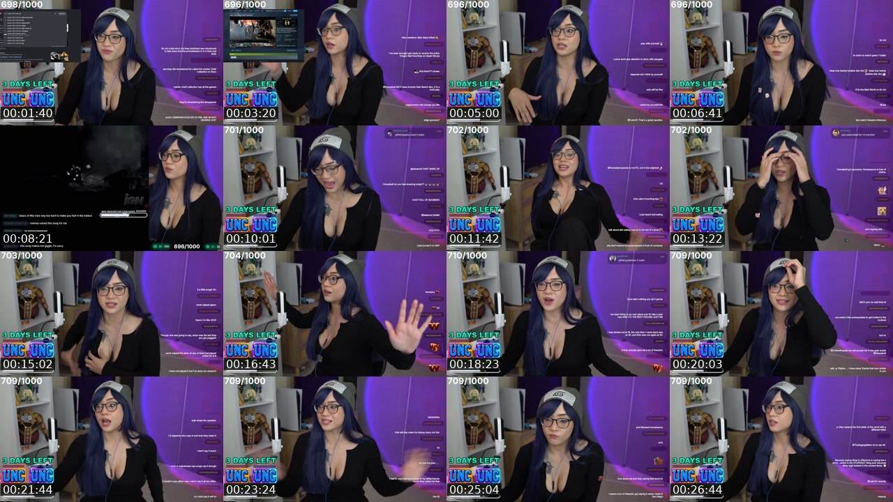 Contact-sheet preview of Honeebell's Twitch recording
