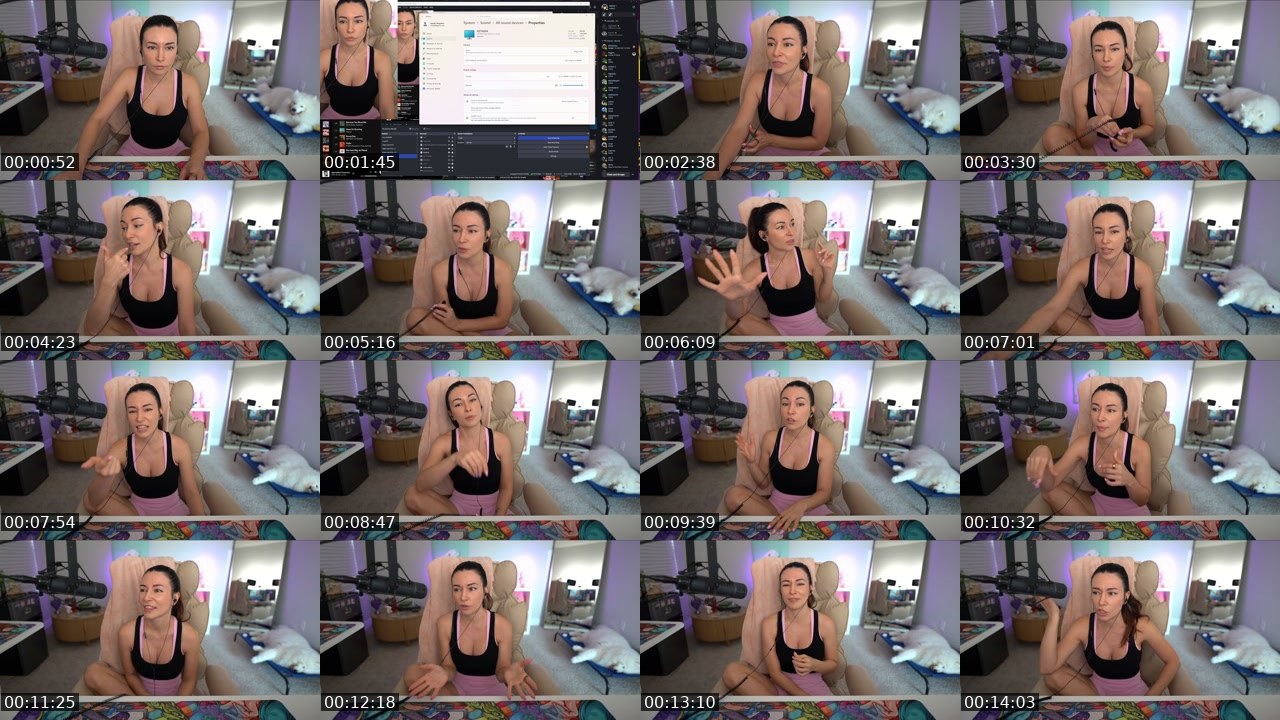 Contact-sheet preview of Alinity's Twitch recording