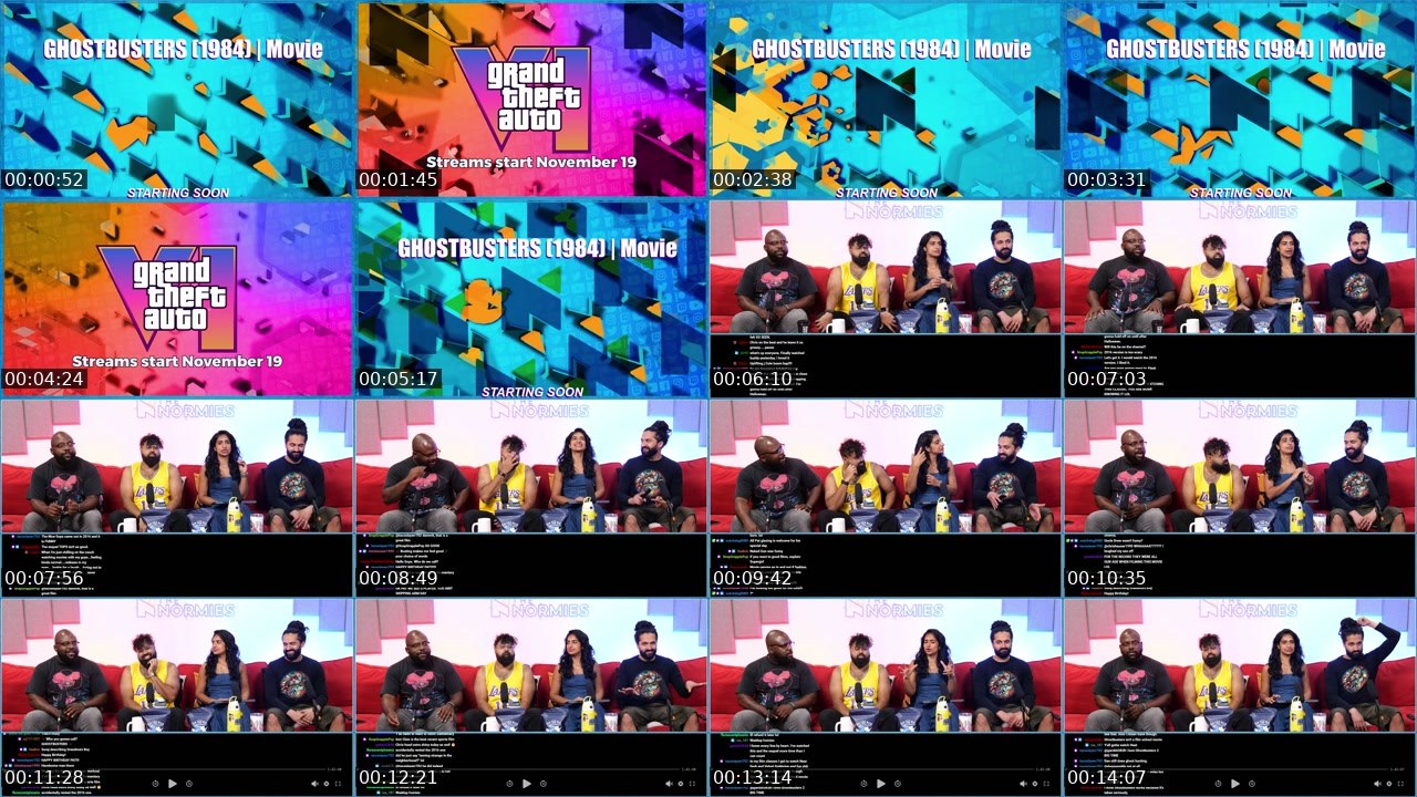 Contact-sheet preview of TheNormiesTV's Twitch recording