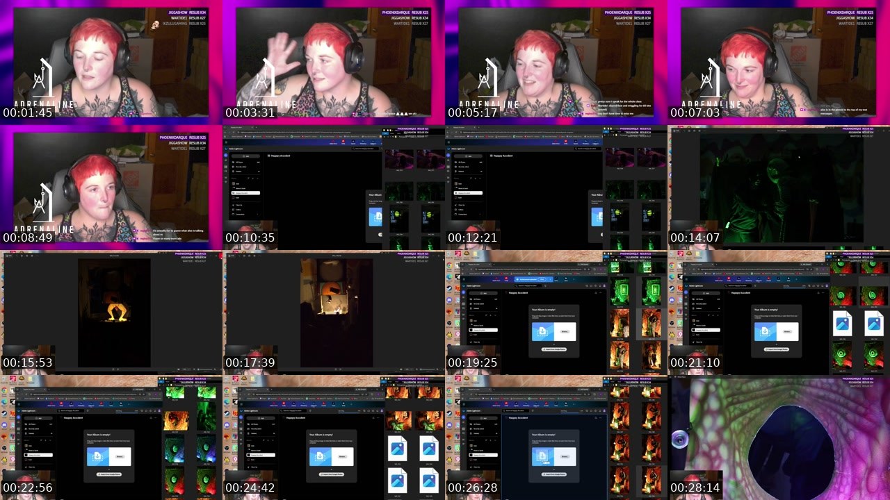 Contact-sheet preview of AlexMFTaylor's Twitch recording