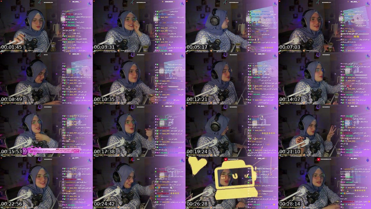 Contact-sheet preview of هايا's Twitch recording