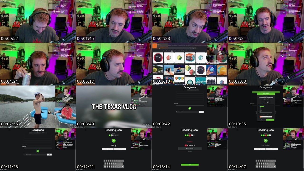 Contact-sheet preview of cochard's Twitch recording