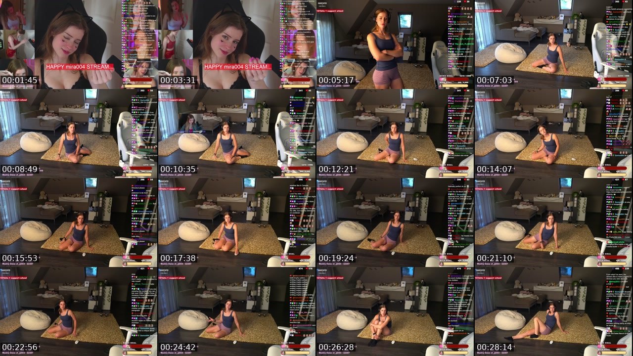 Contact-sheet preview of mira004's Twitch recording