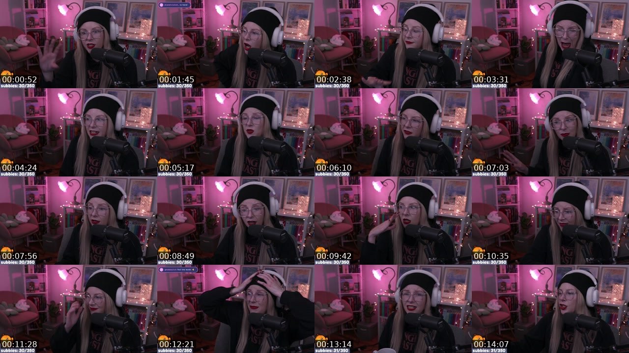 Contact-sheet preview of ThatNerdViolet's Twitch recording