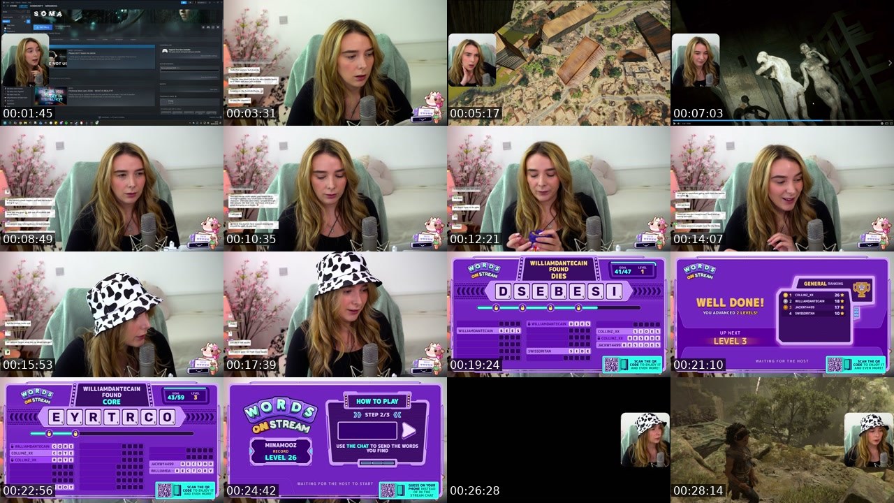 Contact-sheet preview of MinaMooz's Twitch recording