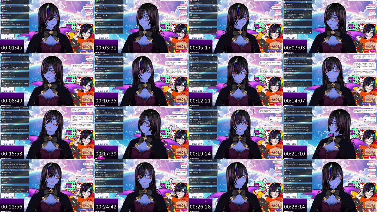 Contact-sheet preview of 大黒天まめこ's Twitch recording