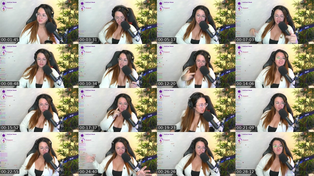 Contact-sheet preview of chloee_fitgamer's Twitch recording