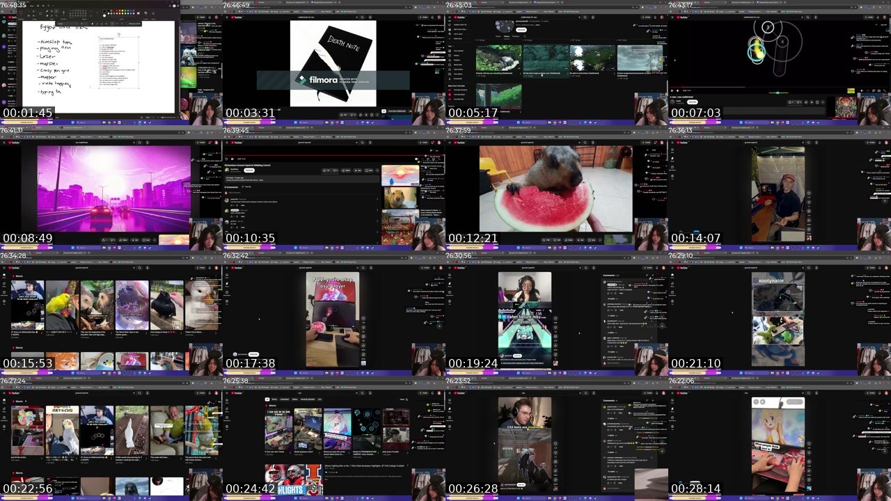 Contact-sheet preview of xootynator's Twitch recording