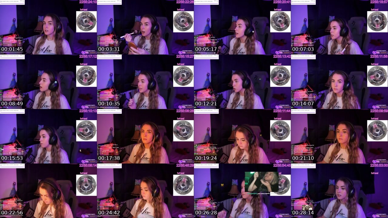Contact-sheet preview of Emilycc's Twitch recording