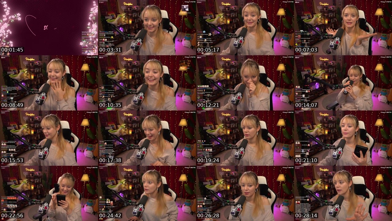 Contact-sheet preview of PrimalaVera's Twitch recording