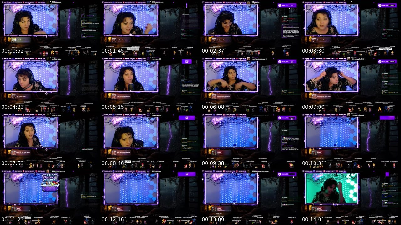 Contact-sheet preview of Raven_1218's Twitch recording