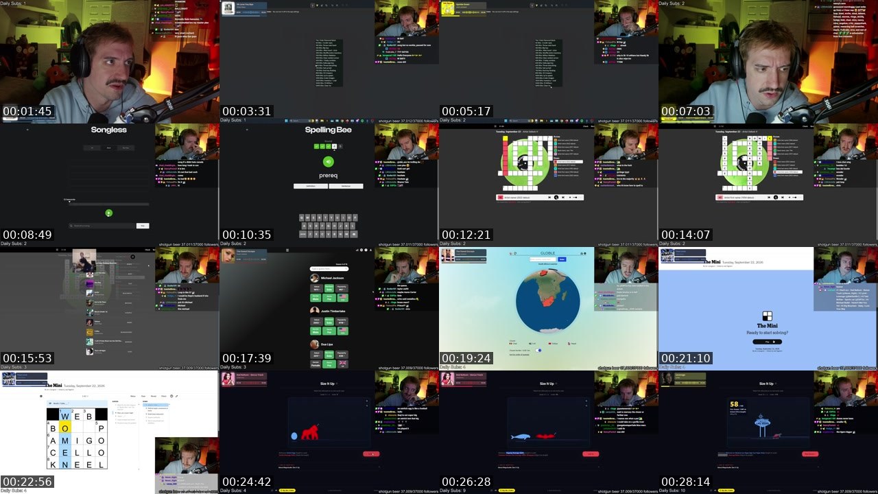 Contact-sheet preview of cochard's Twitch recording