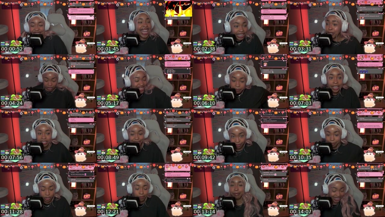 Contact-sheet preview of CakeyBabyx's Twitch recording
