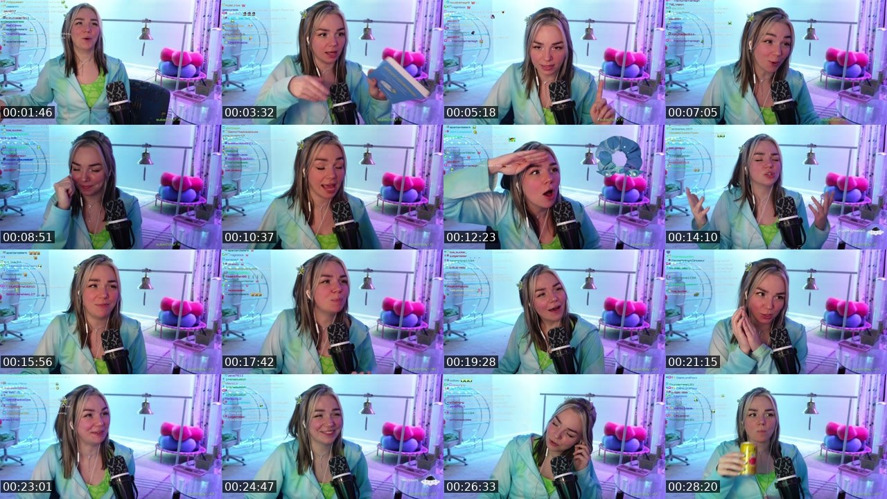 Contact-sheet preview of Taylien's Twitch recording