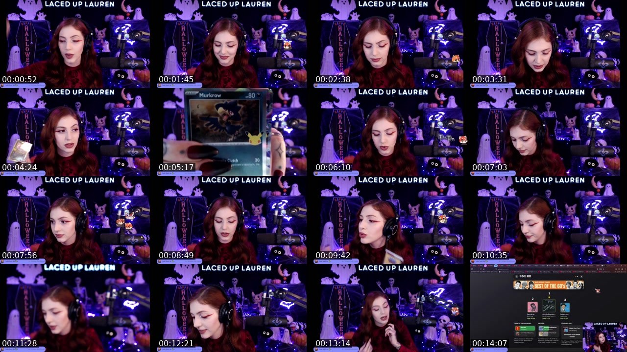 Contact-sheet preview of LacedUpLauren's Twitch recording