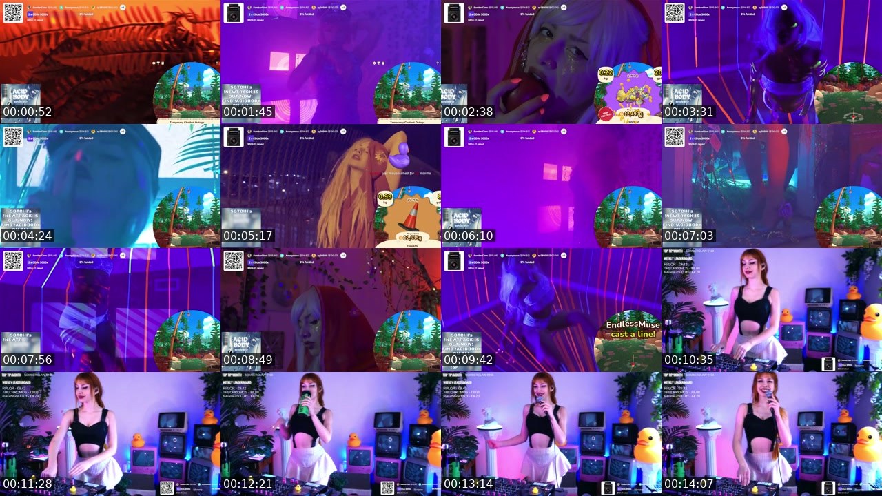 Contact-sheet preview of SOTCHI_RIOT's Twitch recording