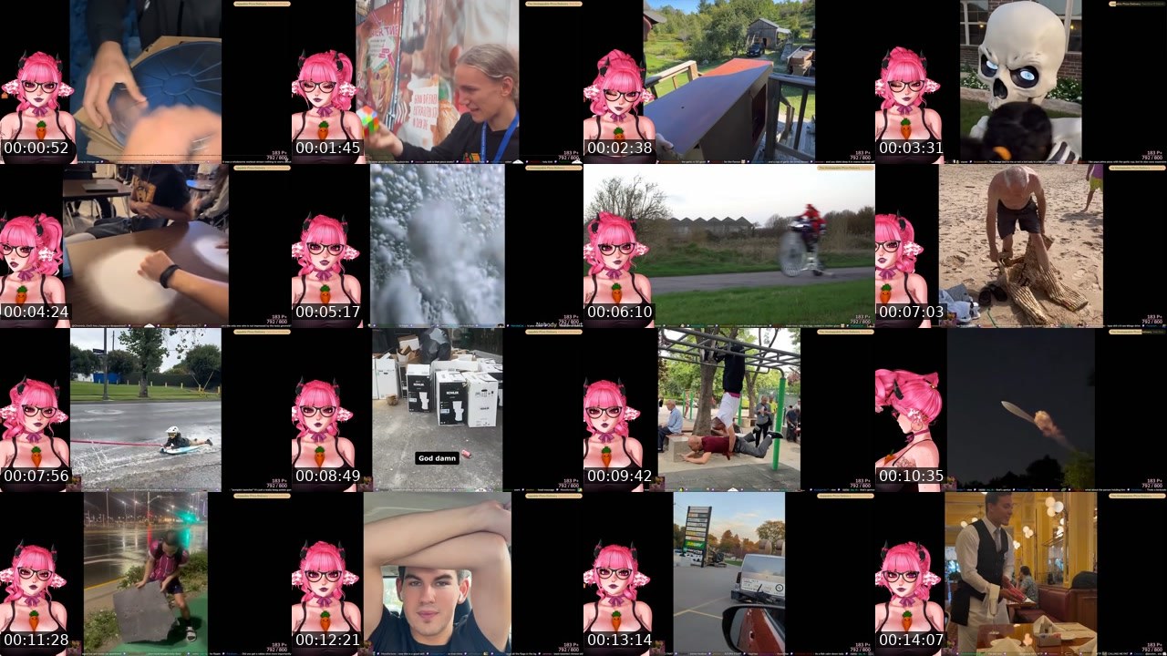 Contact-sheet preview of akiwoo's Twitch recording