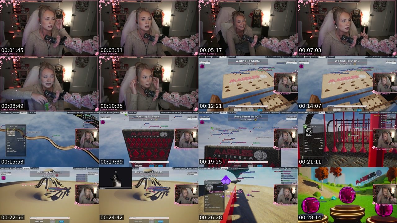 Contact-sheet preview of BossLadyLily's Twitch recording