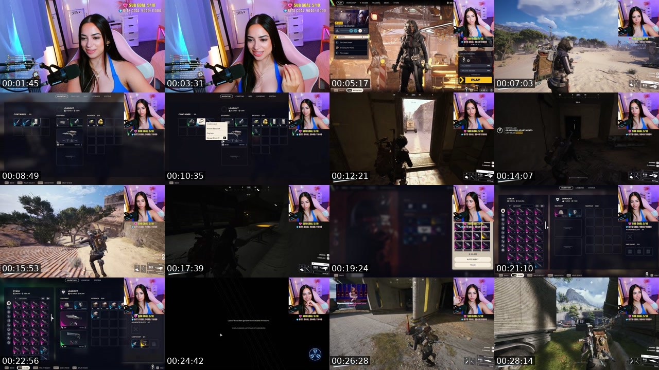 Contact-sheet preview of VeeSylva's Twitch recording