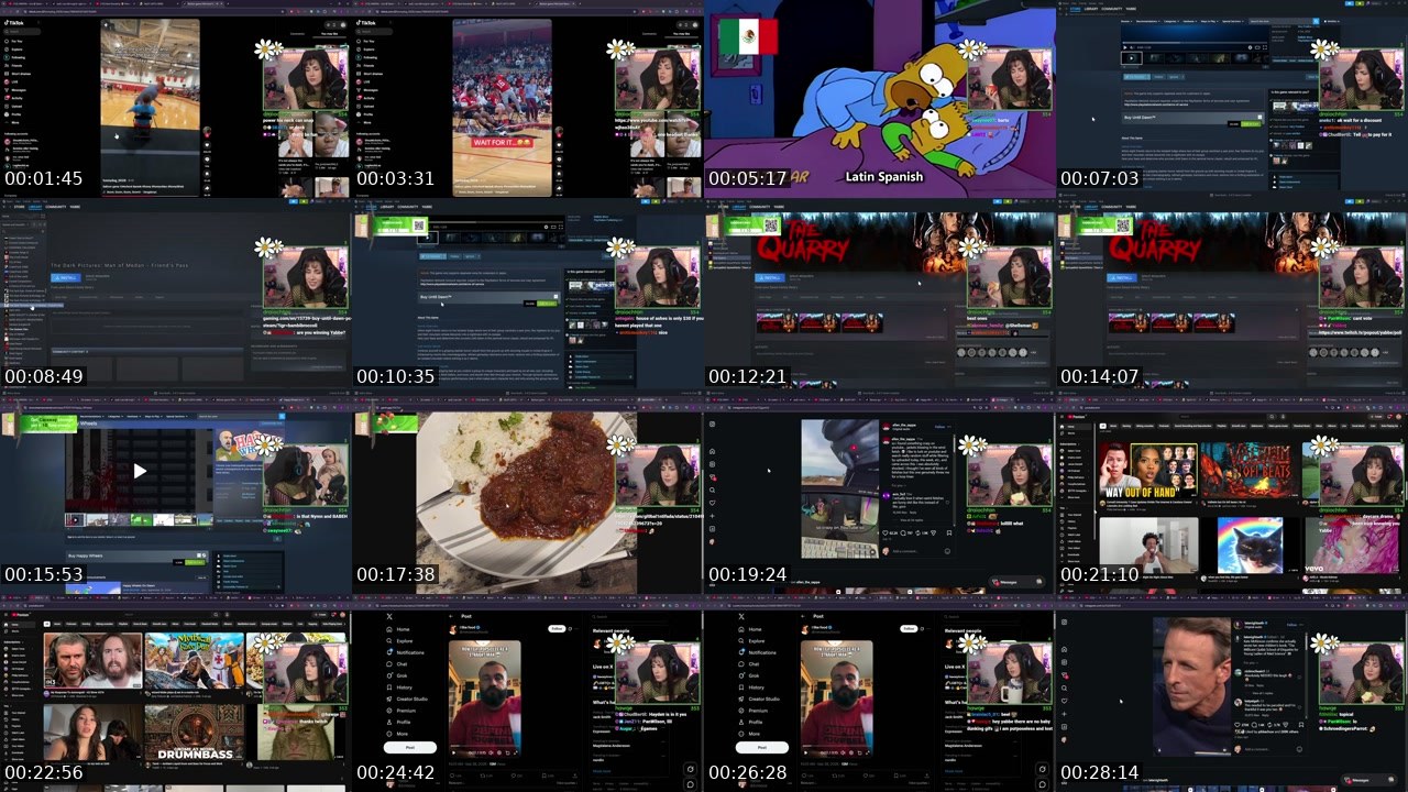 Contact-sheet preview of Yabbe's Twitch recording
