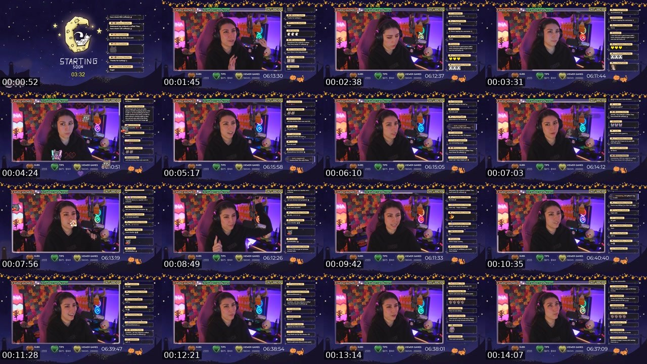 Contact-sheet preview of Derna's Twitch recording
