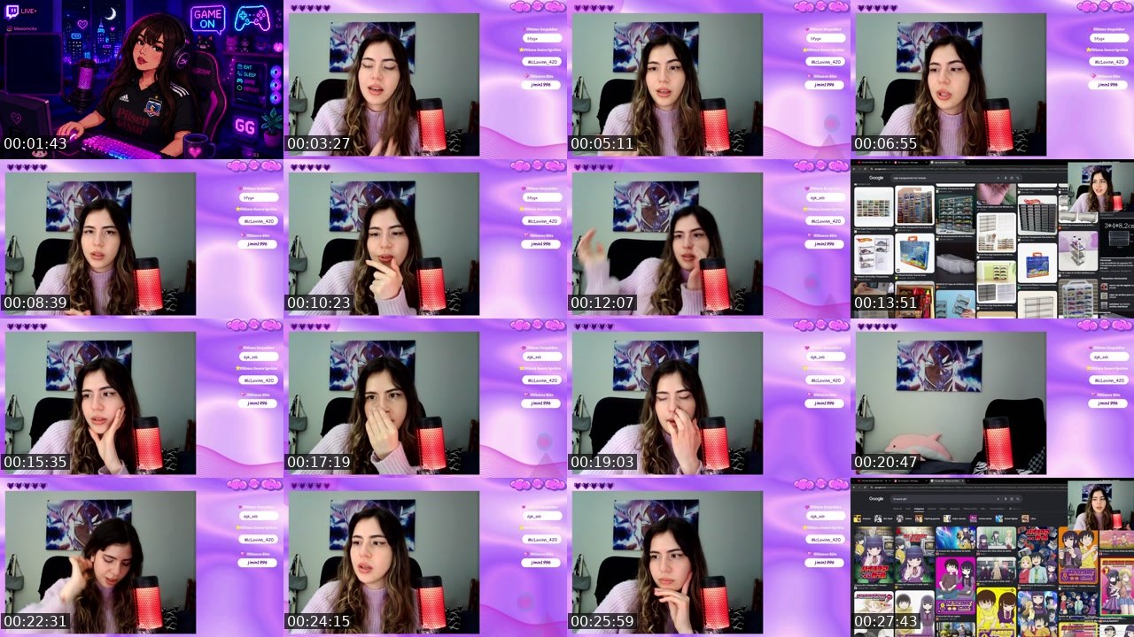Contact-sheet preview of blooomcita's Twitch recording