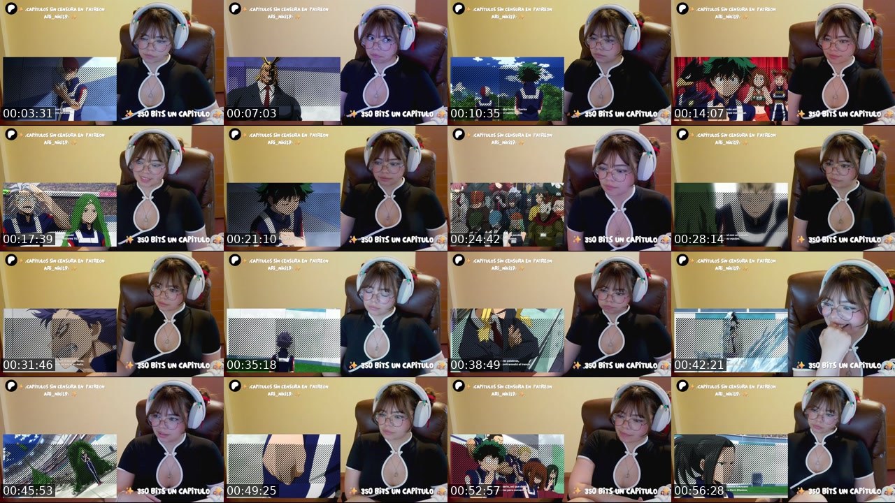 Contact-sheet preview of AriNiki19's Twitch recording