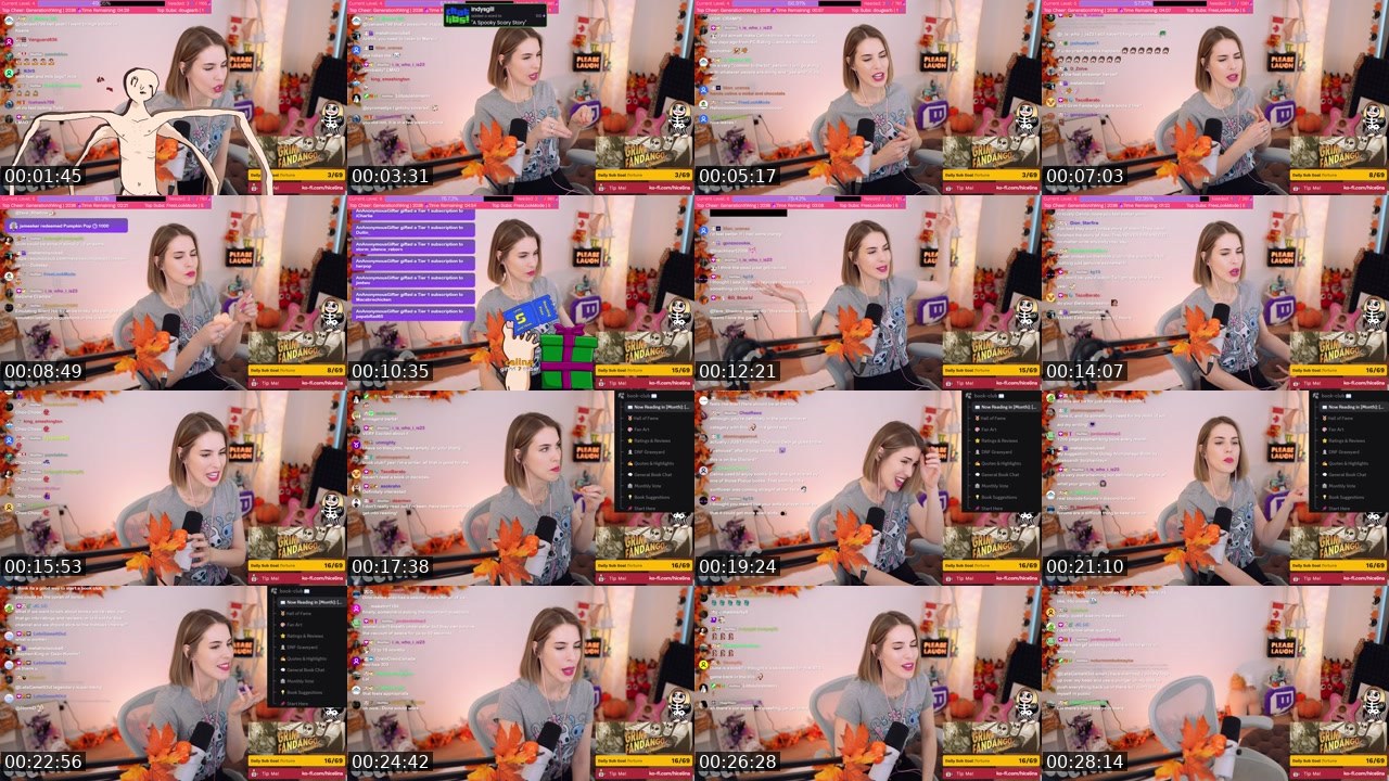 Contact-sheet preview of Celina's Twitch recording