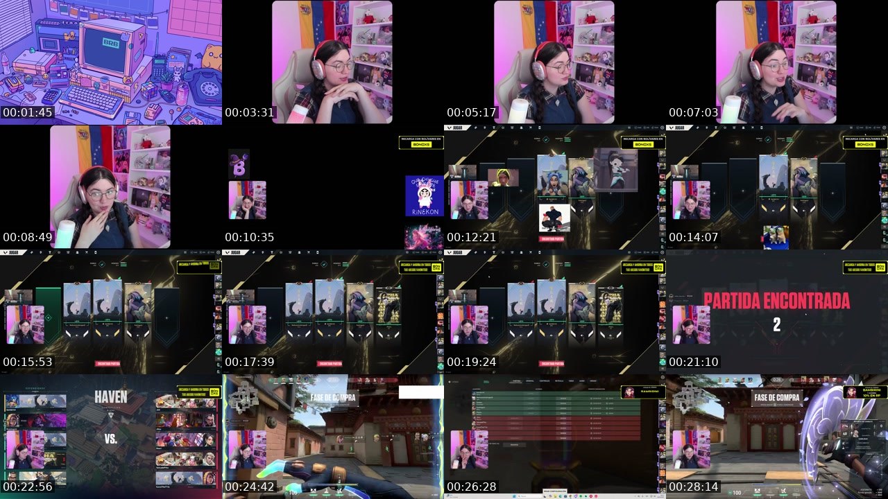 Contact-sheet preview of Bambirini's Twitch recording