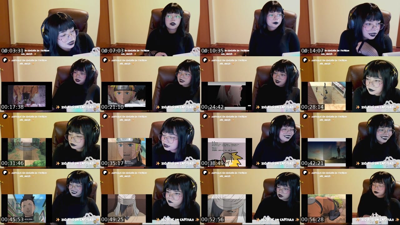 Contact-sheet preview of AriNiki19's Twitch recording