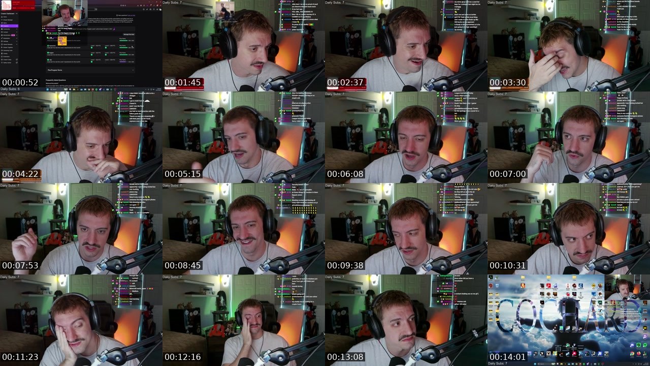 Contact-sheet preview of cochard's Twitch recording