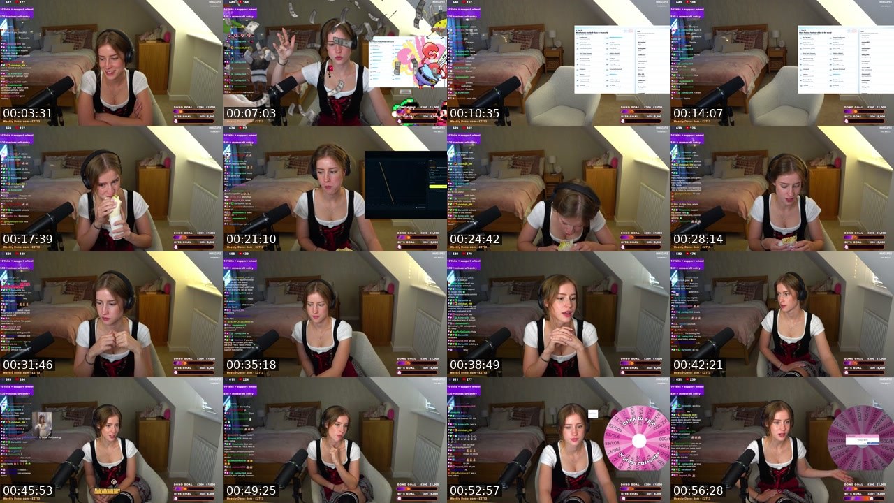 Contact-sheet preview of mira004's Twitch recording
