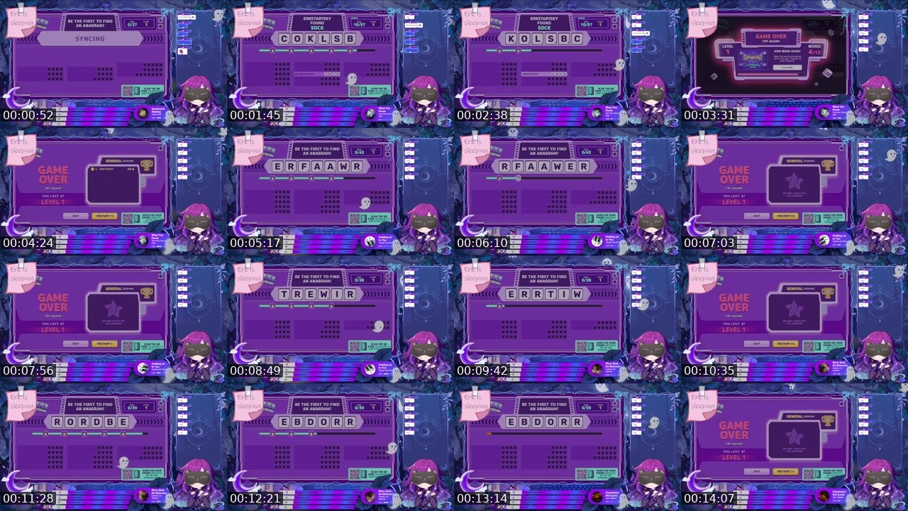 Contact-sheet preview of ErkStarySky's Twitch recording