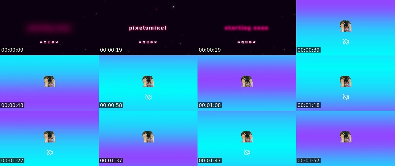 Contact-sheet preview of pixelsmixel's Twitch recording