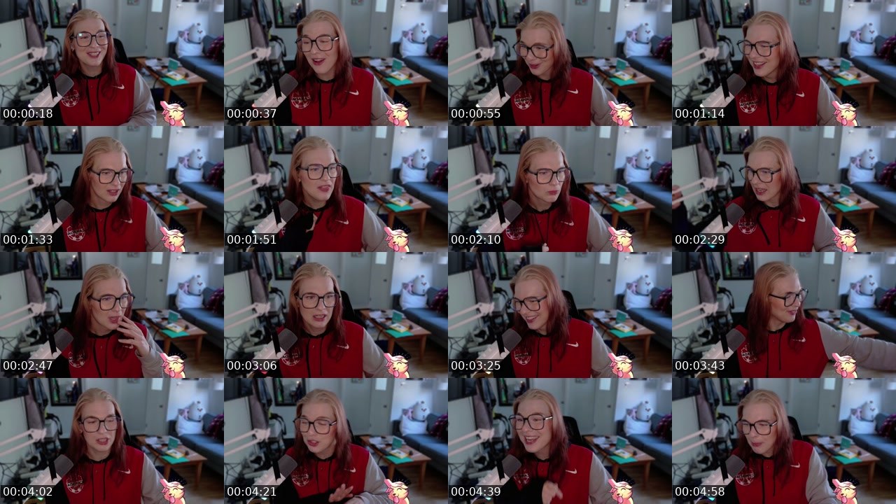 Contact-sheet preview of TheRoxiePop's Twitch recording