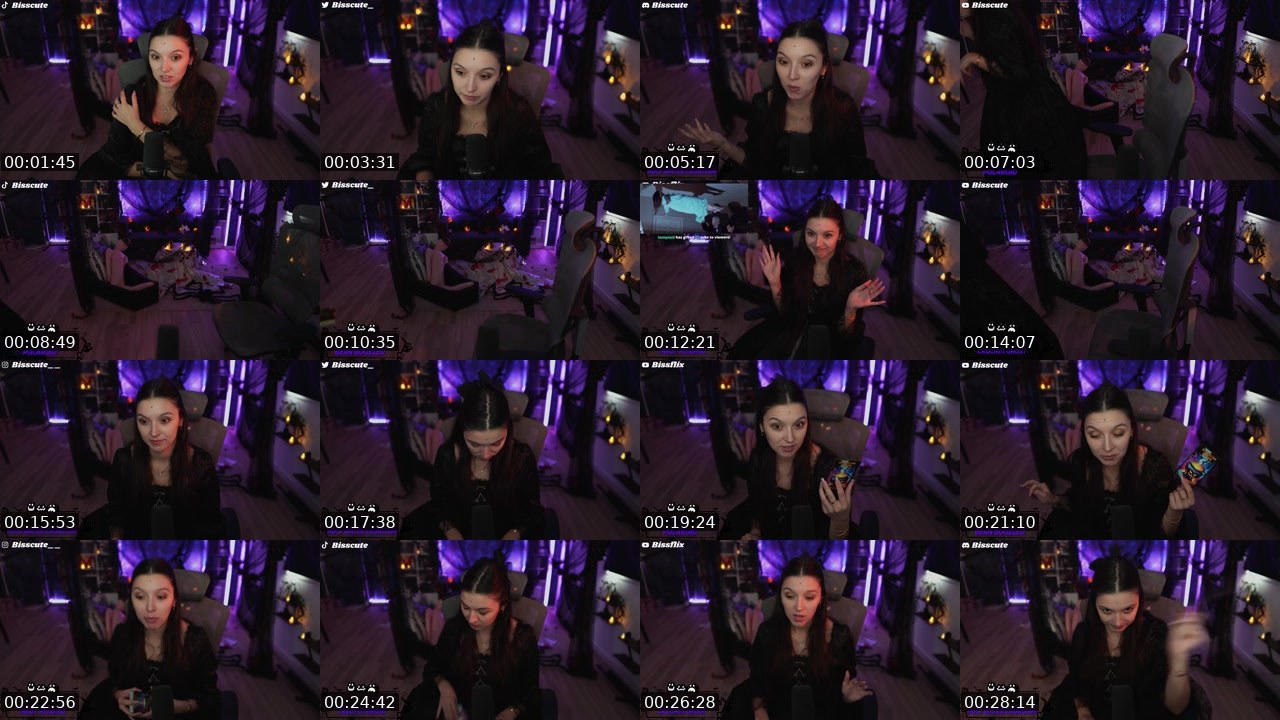 Contact-sheet preview of Bisscute's Twitch recording